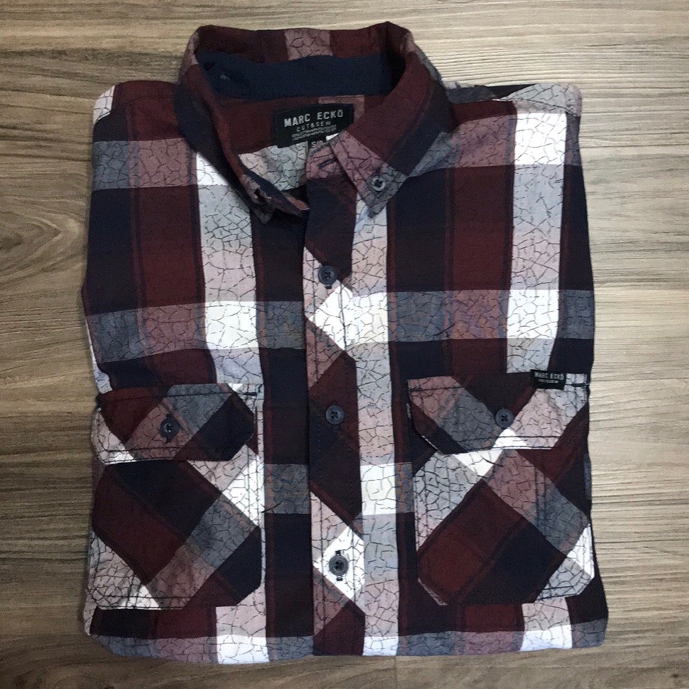 Marc Ecko button down cut & sew button shirt small